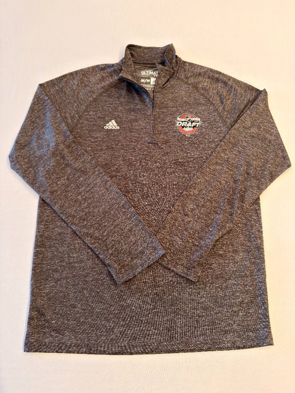 adidas 2017 NHL Draft Chicago Quarter-Zip Pullover Gray M